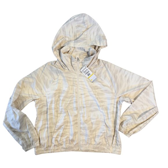 Title: Ace Print Zip Jacket w/ Stowaway Hood – Cream – Size XL NWT - Picture 11 of 11